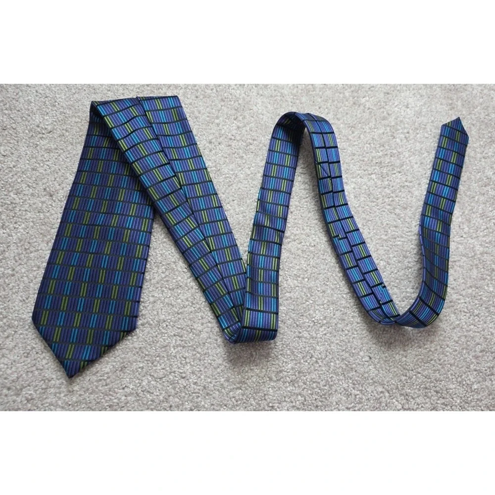 HENRY JACOBSON Tie Lot Of 6 Mens Multicolor Geometric Preppy Neckties‎